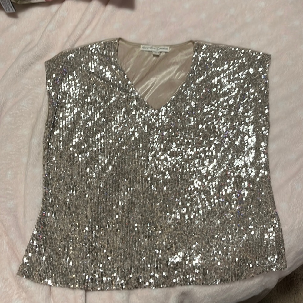 Champagne sequins top like new